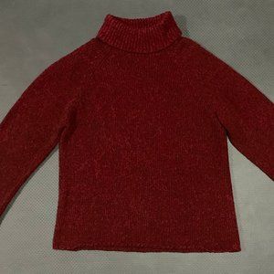 Women's Vintage Red Turtleneck Sweater